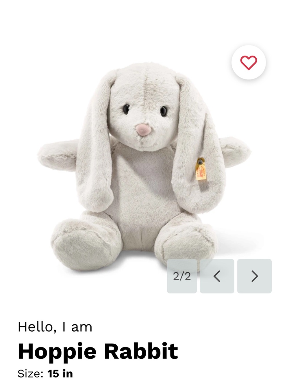 Steiff Hoppie bunny stuffie